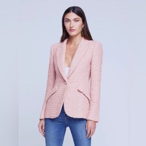 L'AGENCE Pink Textured Blazer